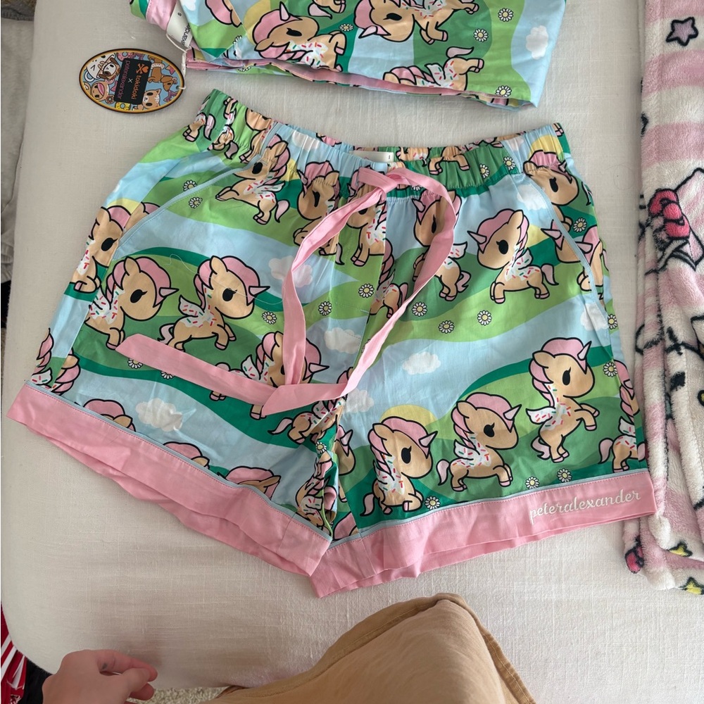 Peter Alexander Kids Pajama Set - Green and Pink Cartoon Print - Picture 5 of 5